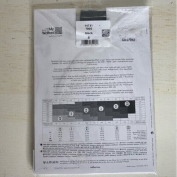 Wolford Sz S - Black Harmony Tights NEW - Picture 4 of 4